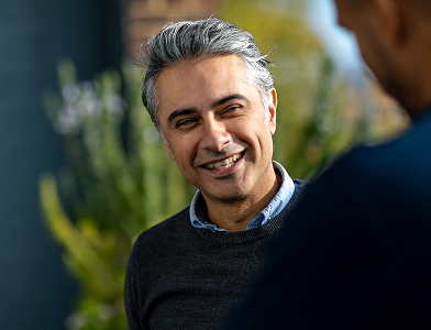 close-up of business person