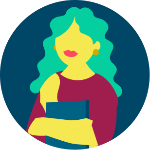 illustration of worker in larger grid of items