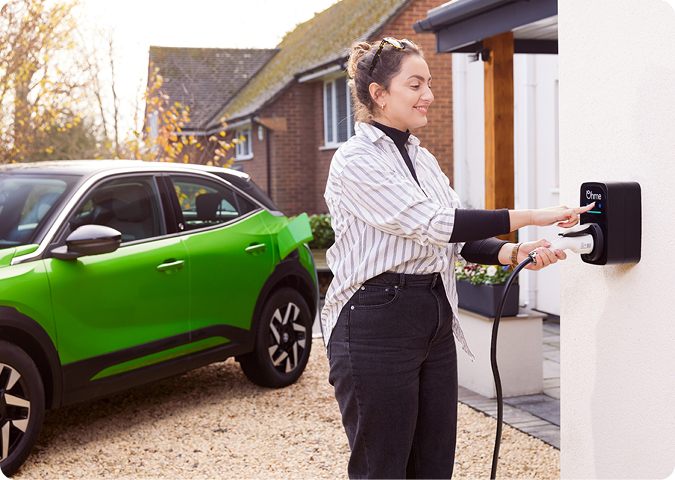 person charging an EV