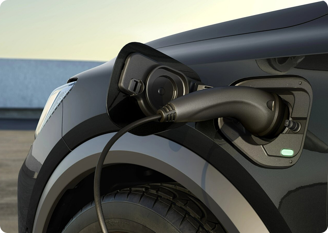 close-up of car charging