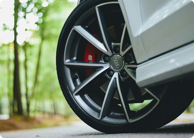 close-up of car wheel