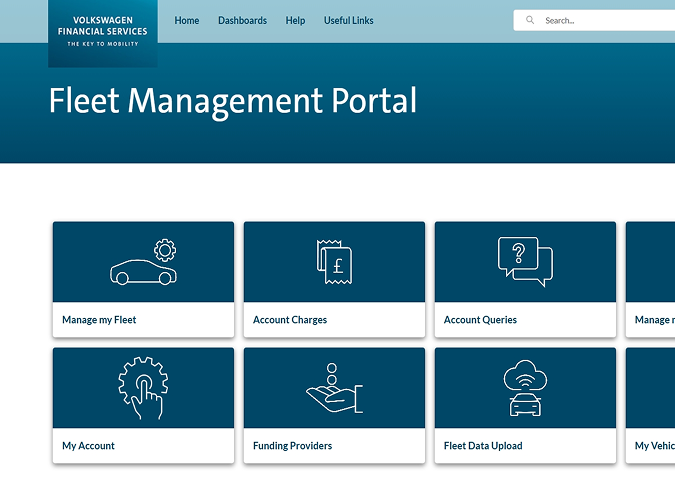 screenshot of cars showing fleet management software