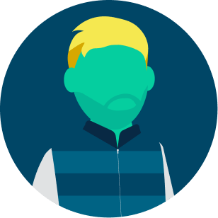 illustration of worker in larger grid of items
