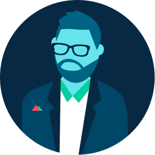 illustration of worker in larger grid of items