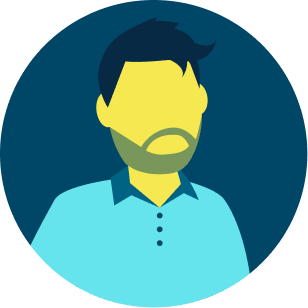 illustration of worker in larger grid of items